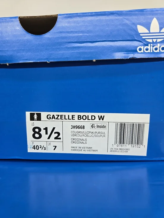 adidas Women's Gazelle Bold Court Green Lucid Pink Shoes Size 8.5 New - Picture 8 of 8